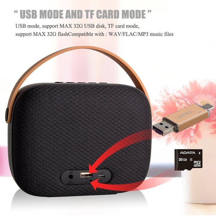 Multi-player Speaker UPPEL OTG Portable Wireless Bluetooth Speaker Rechargeable Support USB Mode+TF Card Mode+...