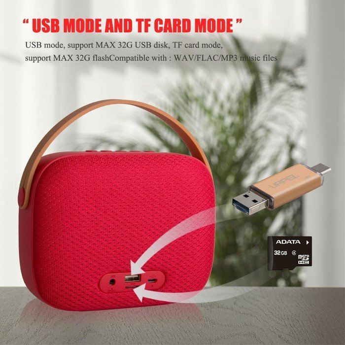 Multi-player Speaker UPPEL OTG Portable Wireless Bluetooth Speaker Rechargeable Support USB Mode+TF Card Mode+... N8