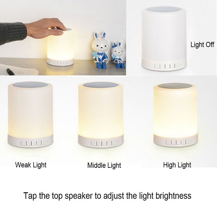 Aolyty Portable Wireless Bluetooth Speaker Bedside Lamp with Smart Touch LED Emotion Night Table Light Outdoor... N5
