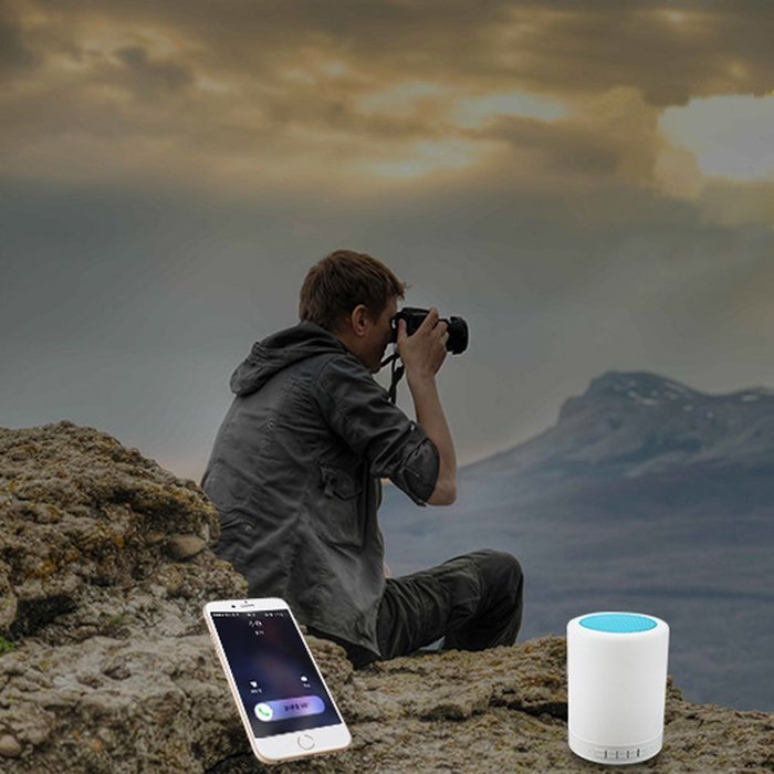 Aolyty Portable Wireless Bluetooth Speaker Bedside Lamp with Smart Touch LED Emotion Night Table Light Outdoor... N9