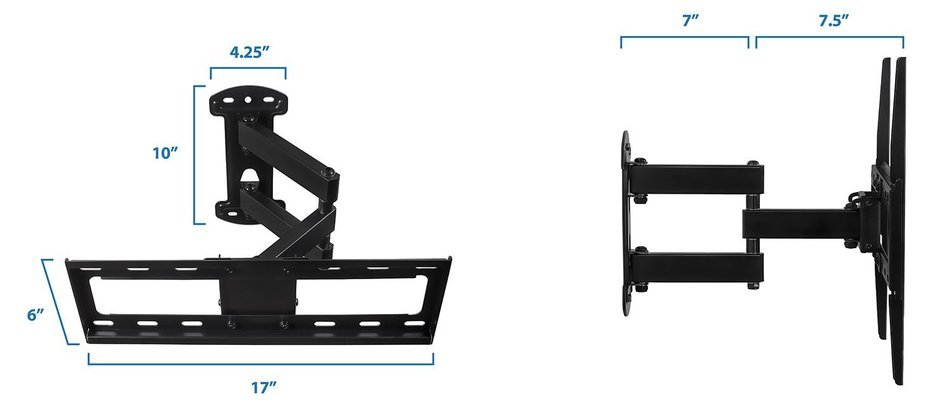 Mount-It! Full Motion TV Wall Mount Corner Bracket, VESA 400 x 400 ...