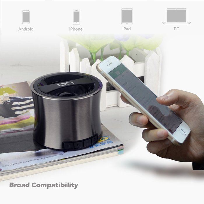 LX7 Classic Portable Wireless Bluetooth Speaker with MP3 Player, FM Radio and Microphone, Compatible with iPhone... N4