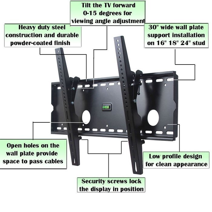 VideoSecu Tilt LCD LED TV Wall Mount For Most 37-75" LCD LED Plasma Television M80 N2