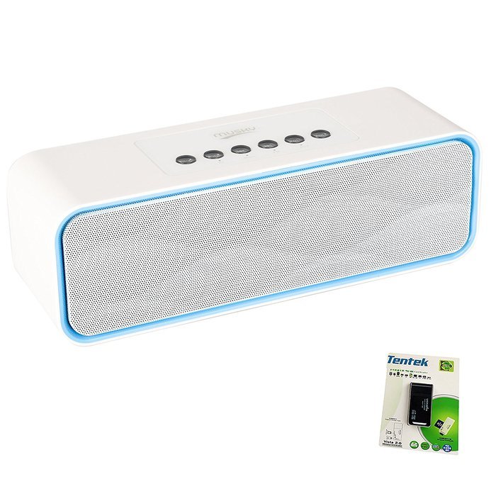 Portable Bluetooth Stereo Speaker, with 2x5W Acoustic Drivers, Dual Subwoofer, FM Radio, Handsfree Speakerphone... N6