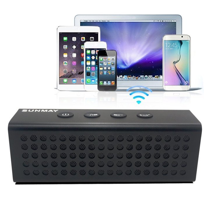 SUNMAY Rechargeable Wireless Bluetooth Stereo Speaker Portable MagicBox Handsfree, 20W Output (Dual 10W Drivers... N4