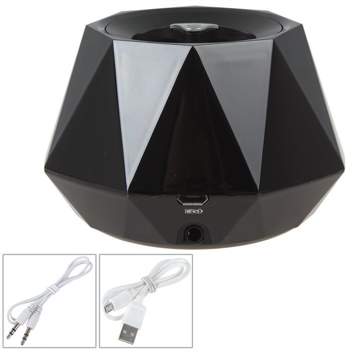 Niceshop&reg; Mini High-end Stereo Diamond Bluetooth Speaker with Built-in Microphone for Hands-Free Phone (Black) N3