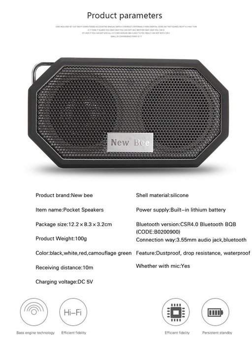 Waterproof Bluetooth Speaker, Ollivan Wireless Mini Portable Stereo Bluetooth Speakers with CRS 4.0 for Camping... N13