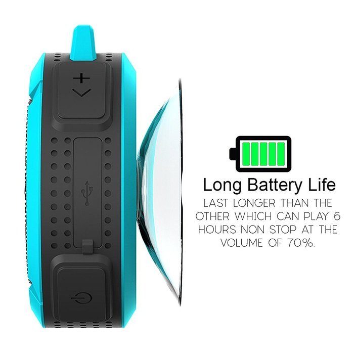 Waterproof Wireless 3.0 Bluetooth Speaker with Microphone and Suction(Teal) N4