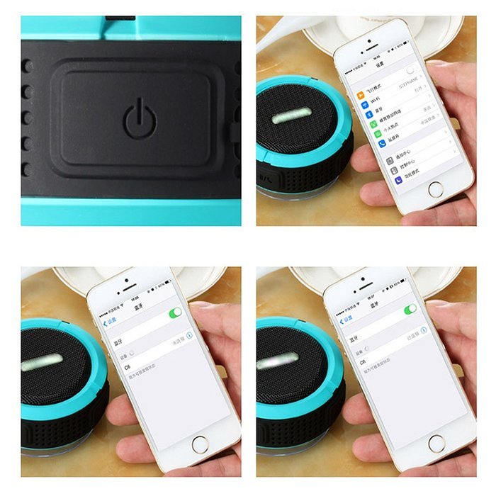 Waterproof Wireless 3.0 Bluetooth Speaker with Microphone and Suction(Teal) N5
