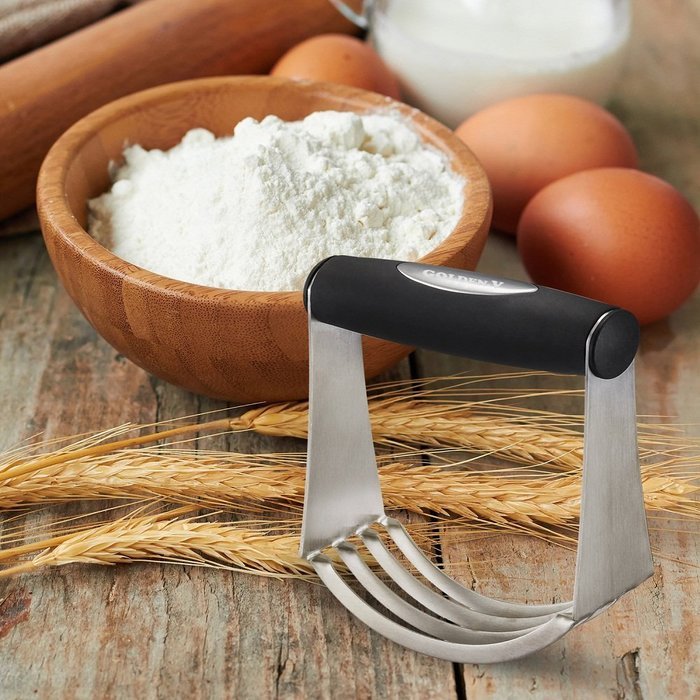 GOLDEN V Pastry Cutter Stainless Steel-100% Food Grade Baking Dough Blender with Blade, Black N5