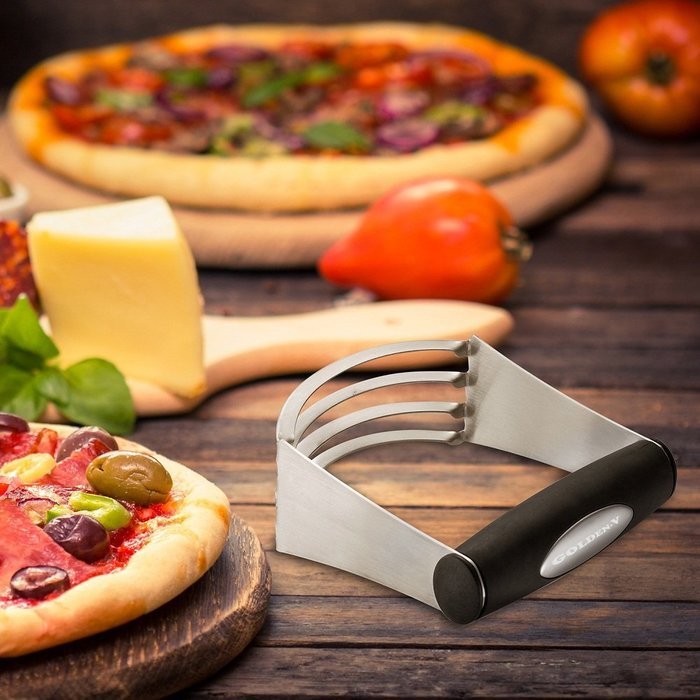 GOLDEN V Pastry Cutter Stainless Steel-100% Food Grade Baking Dough Blender with Blade, Black N6