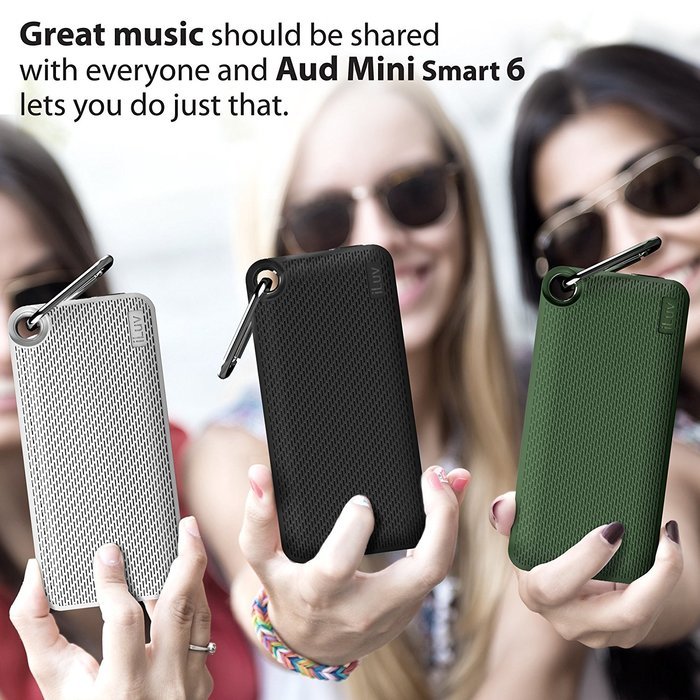 Aud Mini by iLuv (Ultra Slim Pocket-Sized Portable Bluetooth Speaker) for Apple iPhone, Apple iPad, Samsung GALAXY... N22