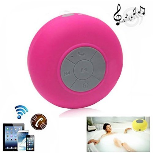 Foxnovo&reg; Mini Waterproof Hands-free Bluetooth Speaker with MIC & Suction Cup for iPhone /iPad /Cellphones (Rosy)