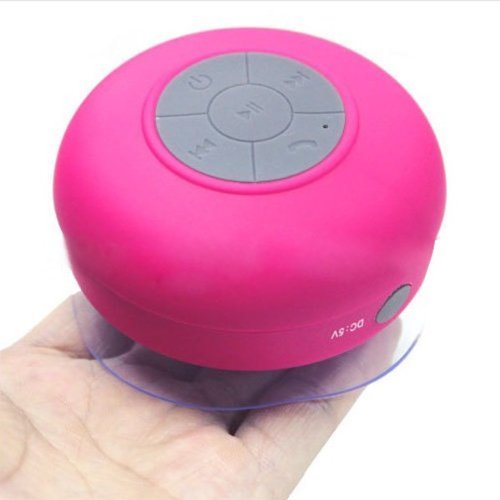 Foxnovo&reg; Mini Waterproof Hands-free Bluetooth Speaker with MIC & Suction Cup for iPhone /iPad /Cellphones (Rosy) N4