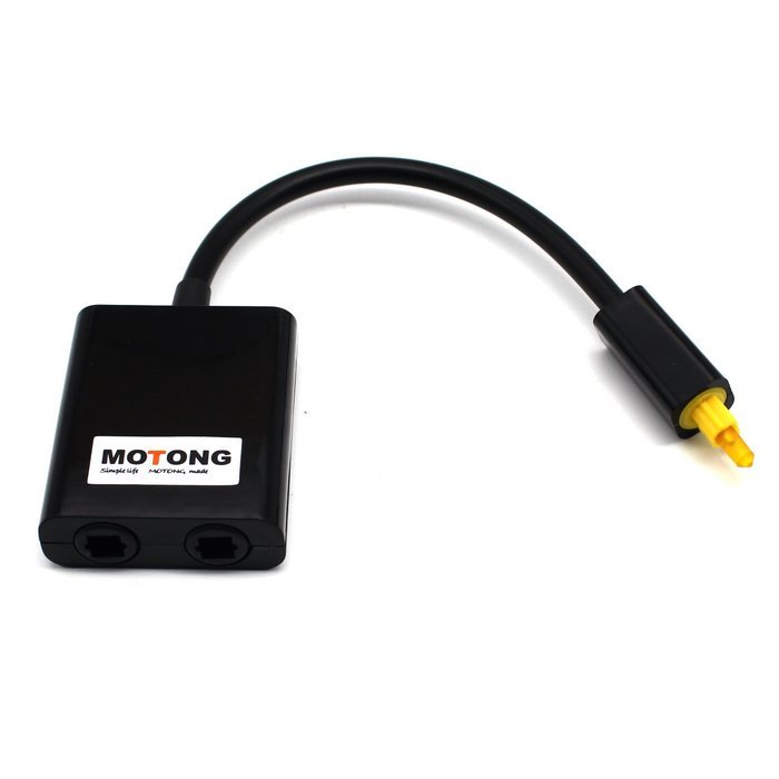 MOTONG(TM) New design Toslink Digital Optical Audio Splitter Adapter 1 in 2 Out-Black N2