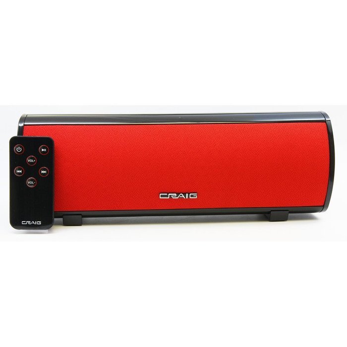 Craig Stereo Speaker Bar with Bluetooth Wireless Technology-RED