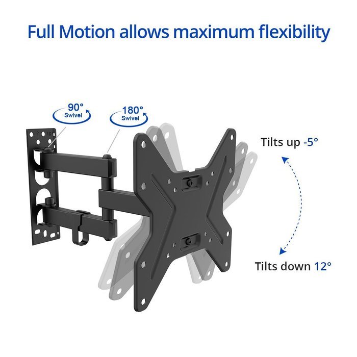 TV Wall Mount Bracket Full Motion Articulating Swivel & Tilt for most 17"-42" LED LCD Plasma Flat Screen Monitor N3