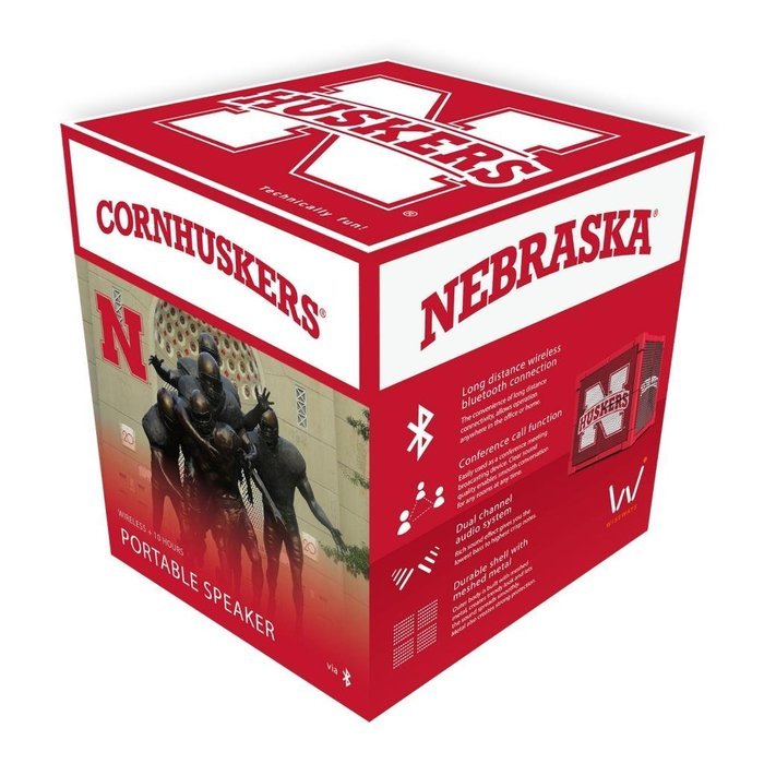 Wiseways Kube Bluetooth Collegiate Speaker for Nebraska school N2