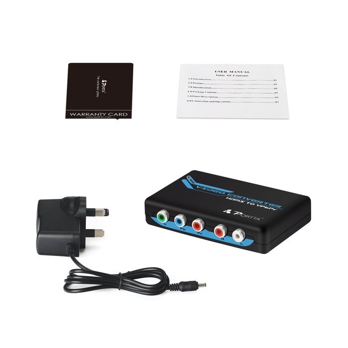 Portta PETHR HDMI to YPbPr Component RGB + R/L Converter v1.3 support 1080p 2 Channels LPCM N5