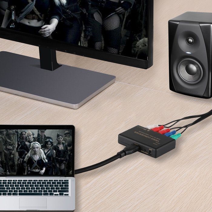 Portta PETHR HDMI to YPbPr Component RGB + R/L Converter v1.3 support 1080p 2 Channels LPCM N13