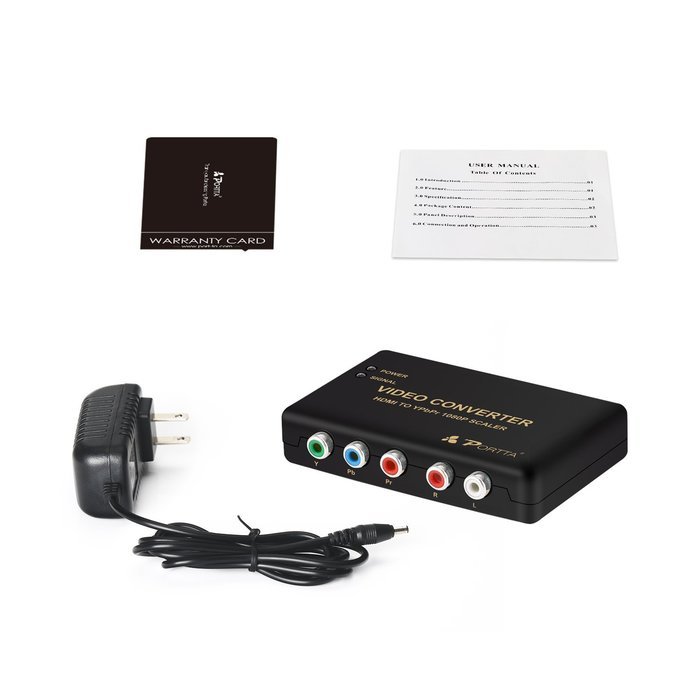 Portta PETHR HDMI to YPbPr Component RGB + R/L Converter v1.3 support 1080p 2 Channels LPCM N14