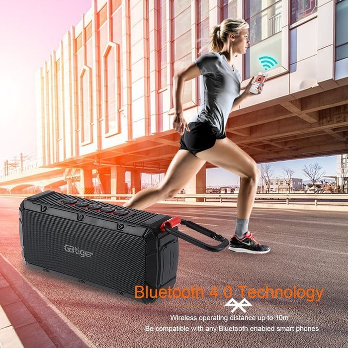 GBtiger Portable Bluetooth Speaker with 10W Audio Output and 2 Subwoofers,IP66 Waterproof & Dustproof, Shockproof... N15