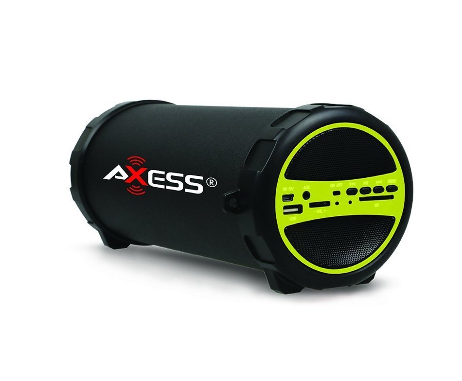 Axess SPBT1031-BL Portable Bluetooth Indoor/Outdoor 2.1 Hi-Fi Cylinder Loud Speaker with SD Card, USB, AUX and... N10
