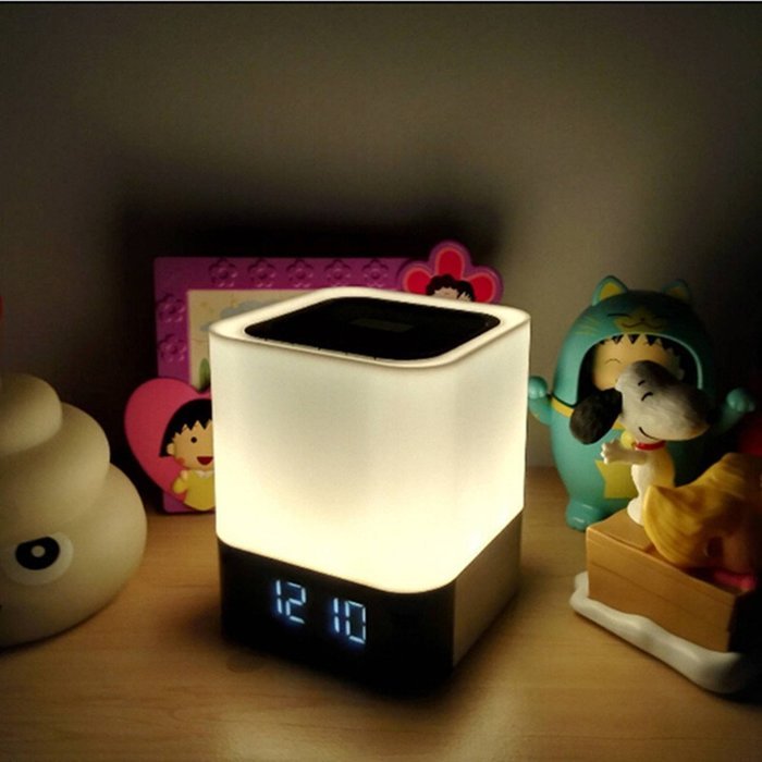 Sansnail Bluetooth Wireless LED Speakers with Alarm and Built-in Micro SD Card FM Radio Mode MP3 N2