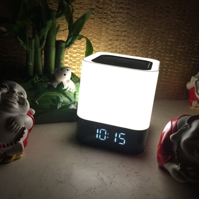 Sansnail Bluetooth Wireless LED Speakers with Alarm and Built-in Micro SD Card FM Radio Mode MP3 N3