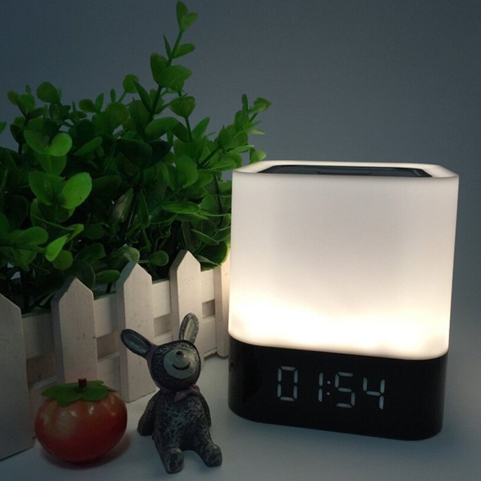 Sansnail Bluetooth Wireless LED Speakers with Alarm and Built-in Micro SD Card FM Radio Mode MP3 N4
