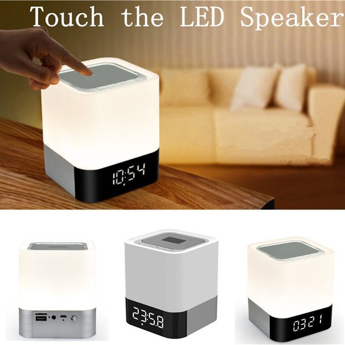 Sansnail Bluetooth Wireless LED Speakers with Alarm and Built-in Micro SD Card FM Radio Mode MP3 N6