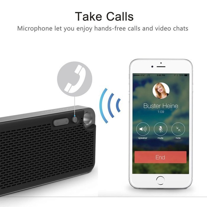 FIIL Portable Wireless Bluetooth Speaker, Enhance Bass with Built-in Mic for iPhone, iPad and More N4