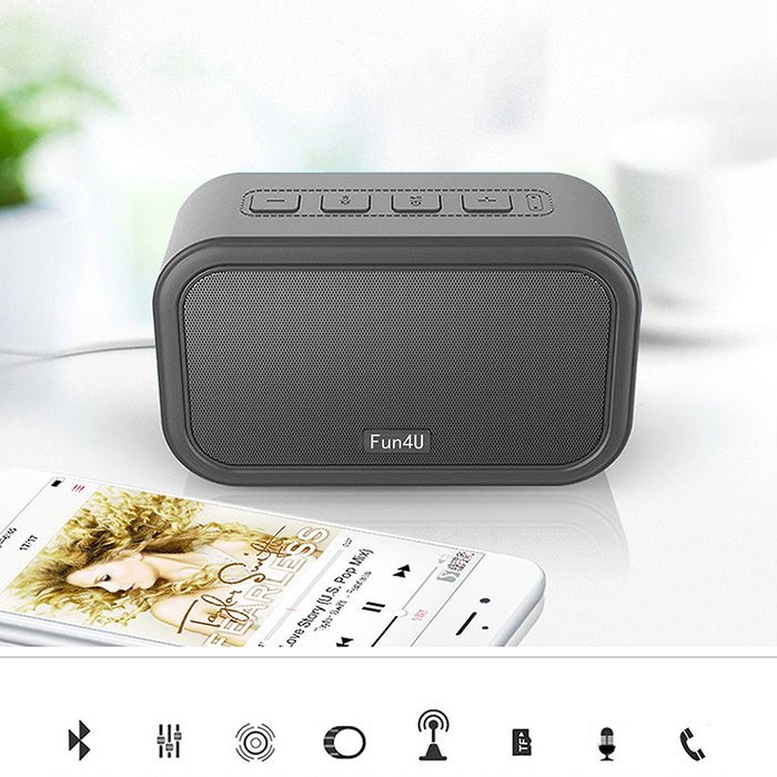 iFun4U Stereo Bluetooth Speaker, Mini Portable Wireless Speaker with Microphone, Micro SD MP3 Player TF Card Reader... N2