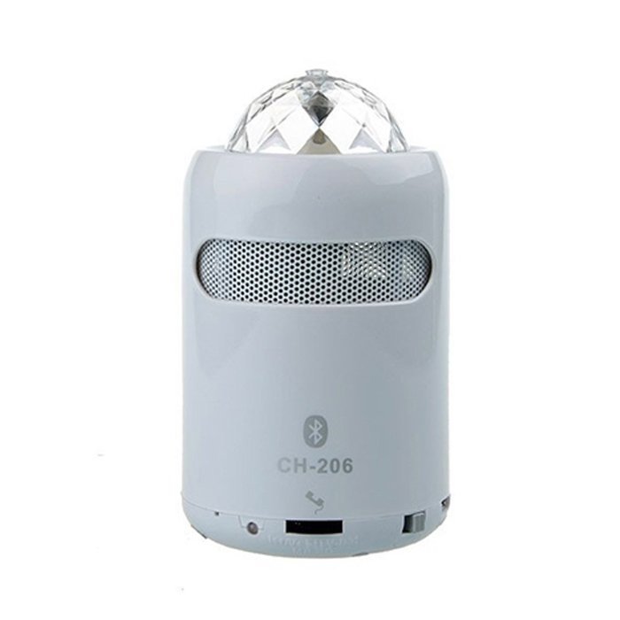 Mirrorball Disco CH-206 Light Portable Bluetooth Speaker by Smartphone - White