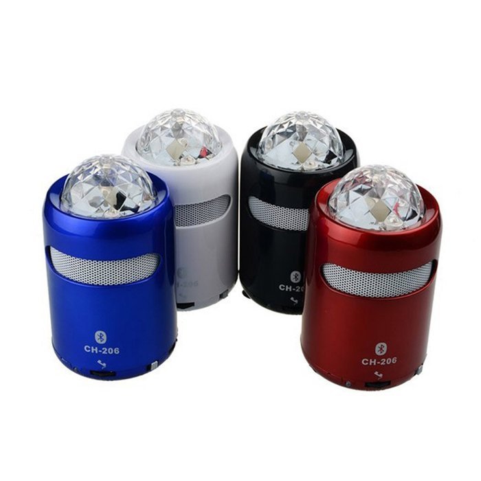 Mirrorball Disco CH-206 Light Portable Bluetooth Speaker by Smartphone - White N2