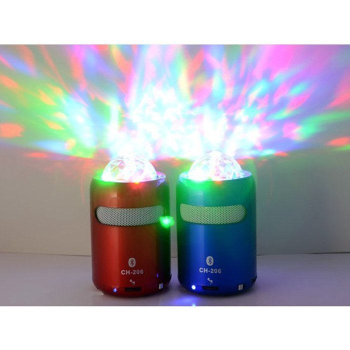 Mirrorball Disco CH-206 Light Portable Bluetooth Speaker by Smartphone - White N4