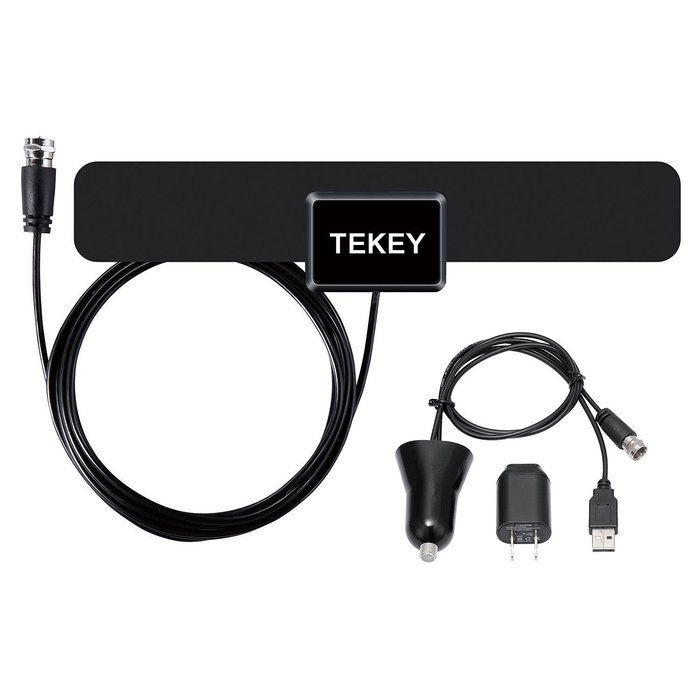 TEKEY TV Antenna 50 Miles Range Super Thin Digital Indoor HDTV Antenna with 10ft High Performance Coax Cable,Extremely...