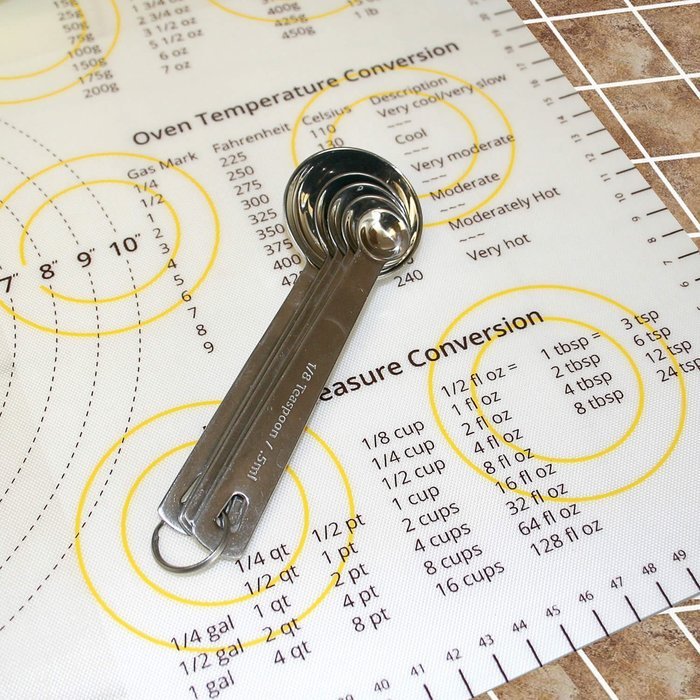 Silicone Large Pastry Mat With Measurements. 14.9" x 23.3" Non-Slip Sheet Sticks To Countertop For Rolling Dough N5