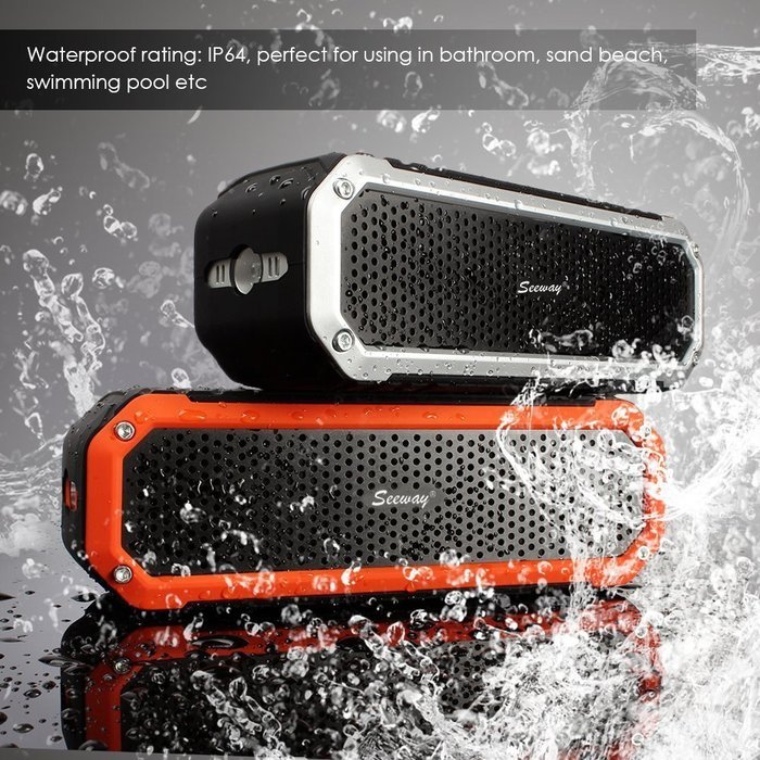 Seeway&reg; Portable Waterproof ipx5 Wireless Bluetooth 4.0 Speaker with 10 W power, Built-in MIC / AUX Input / Outdoor... N2