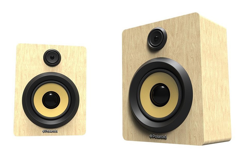 Polaroid Bluetooth Wireless Stereo Speakers, Portable & Rechrageable System (Black/Gold) N2
