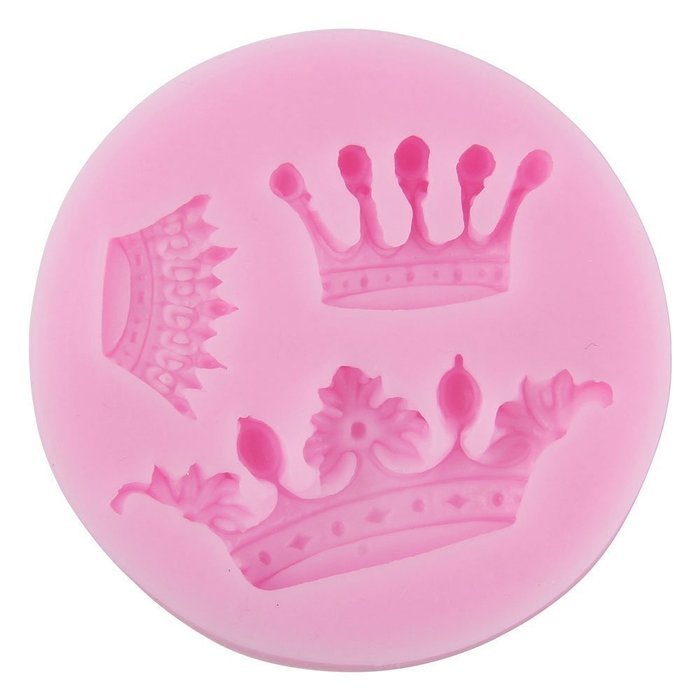fantastic_008 3D Crown Shape Silicone Cake Molds Decoration Fondant Cookie Baking Mold ,Pink