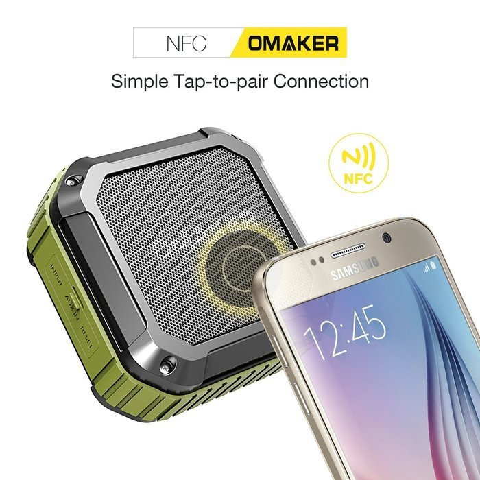 Omaker M4 Portable Bluetooth 4.0 Speaker with 12 Hour Playtime for Outdoors or Shower(Army Green) N4