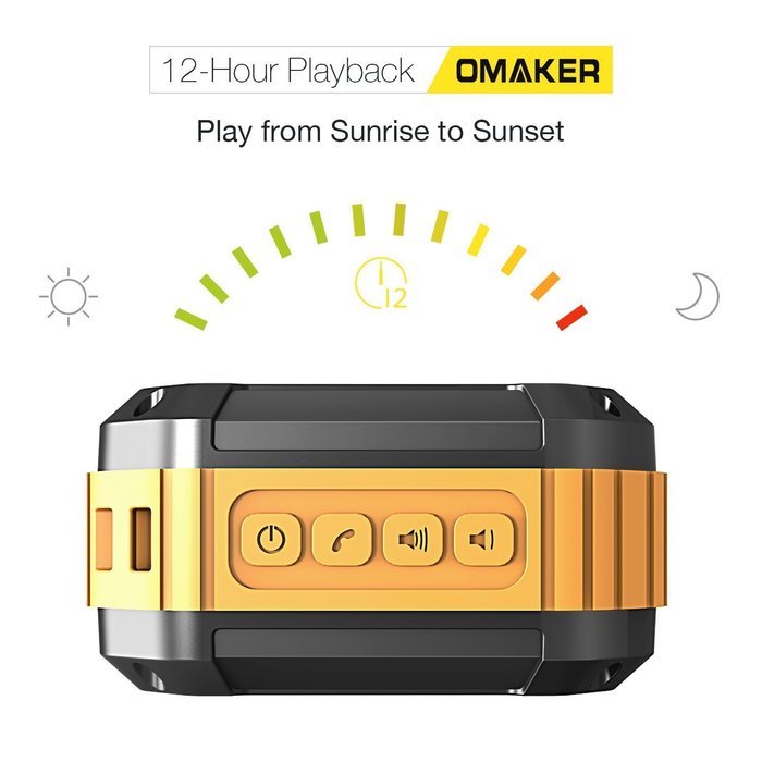 Omaker M4 Portable Bluetooth 4.0 Speaker with 12 Hour Playtime for Outdoors or Shower(Army Green) N18