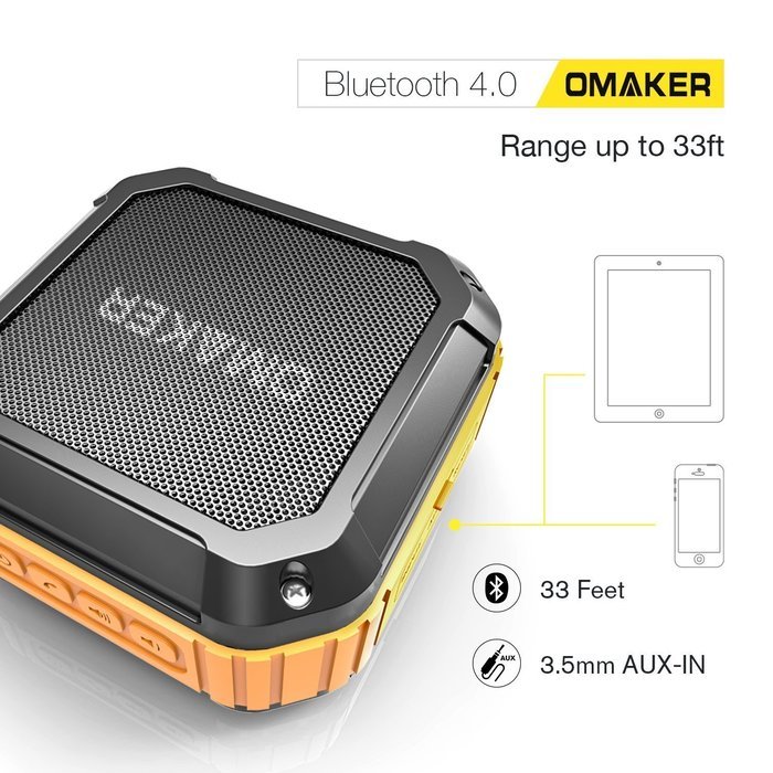 Omaker M4 Portable Bluetooth 4.0 Speaker with 12 Hour Playtime for Outdoors or Shower(Army Green) N20