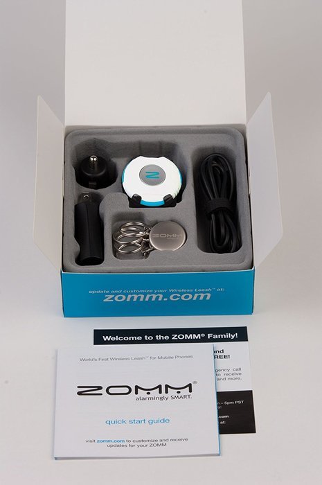 Zomm Wireless Leash for Mobile Phones, Bluetooth Speakerphone, and Personal Safety (White) N6