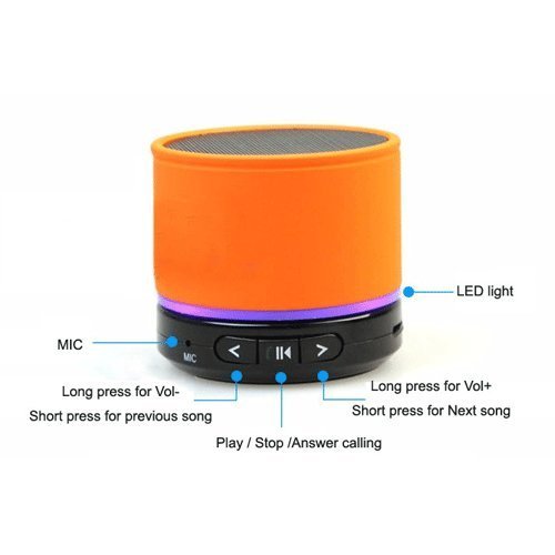 J.R.I. 4.0 S11 Mini Bluetooth Wireless Speaker &ndash;Portable HD Super Bass (0range) N2