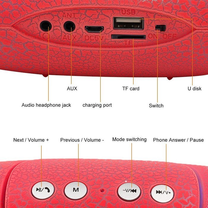 Mini Portable Wireless Bluetooth V3.0+EDR Speaker With Microphone &Bass,45MM Double Horn Double Diaphragm, Support... N12
