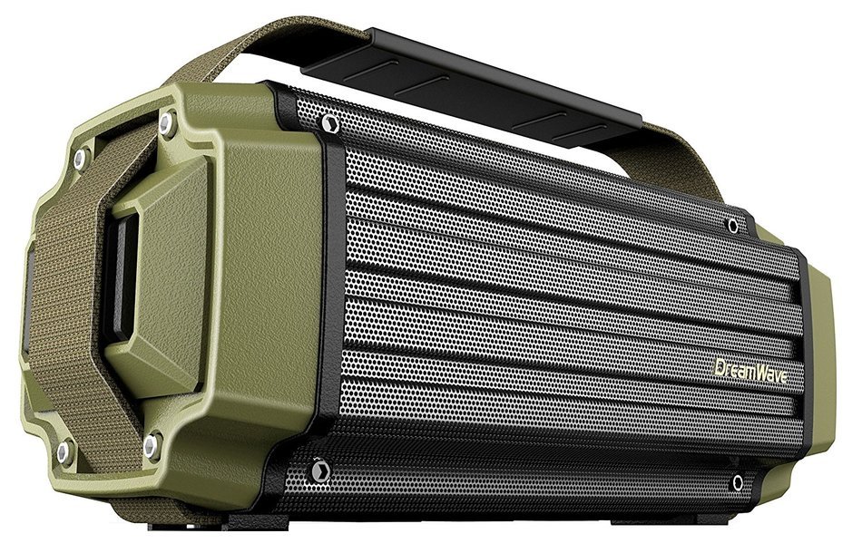 Dreamwave TREMOR Army Green/Black Aluminum Wireless 50W Rugged Outdoor Bluetooth Speaker