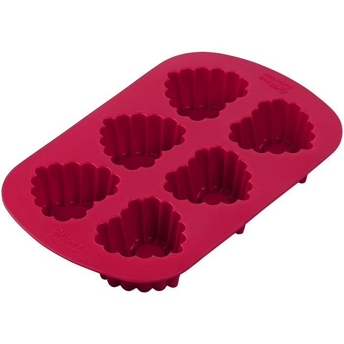 Wilton Ruffled 6 Cavity Silicone Heart Mold Pan N2