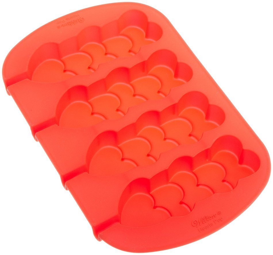 Wilton Ruffled 6 Cavity Silicone Heart Mold Pan N8